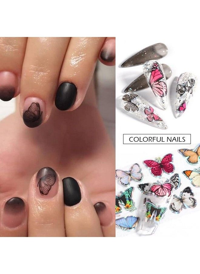 S.A.V.I 10 Sheets Nail Foil Transfer Sticker Big Butterfly Series Diy Holographic Nail Decoration Nail Foil Wraps Decal For Fingernails Women 20X4 Cm Per Sheet  - Image 4