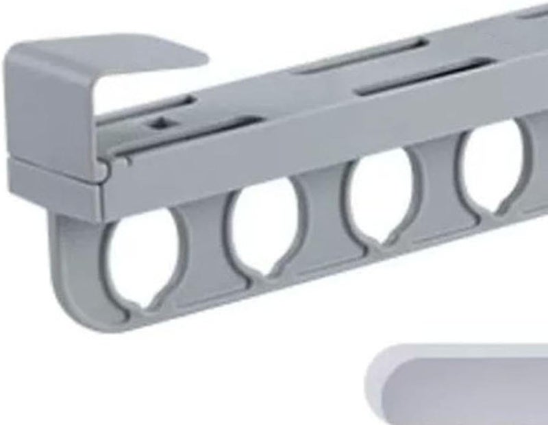 Hangers Plastic，Space Saving Hangers Pull Out Pant Rack Pull Out Clothes Rack Closet Storage Dress Organizer with 9 Hole for Belts(Gray) - Image 2