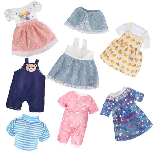 MLcnleS Alive Doll Clothes and Accessories Baby Doll Dresses Fit for 10 11 12 Inch Girl Dolls 6 Sets Dolls Outfits Include Dresses Pajamas OnePiece Suit Jumpsuits for Girls Gifts Christmas - Image 1