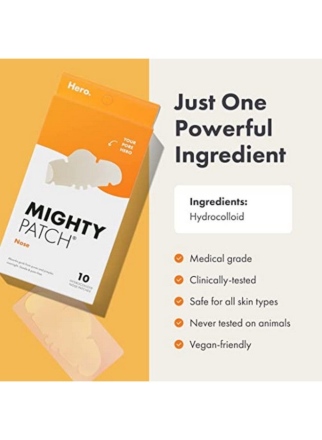 مايتي باتش ™ رقعة الأنف من Hero Cosmetics - بثور غروانية مائية كبيرة الحجم وزيت وزيت - شرائط مسام ليلية معتمدة من أطباء الجلدية لامتصاص المادة اللزجة لحب الشباب في الأنف (10 قطع) - Image 5