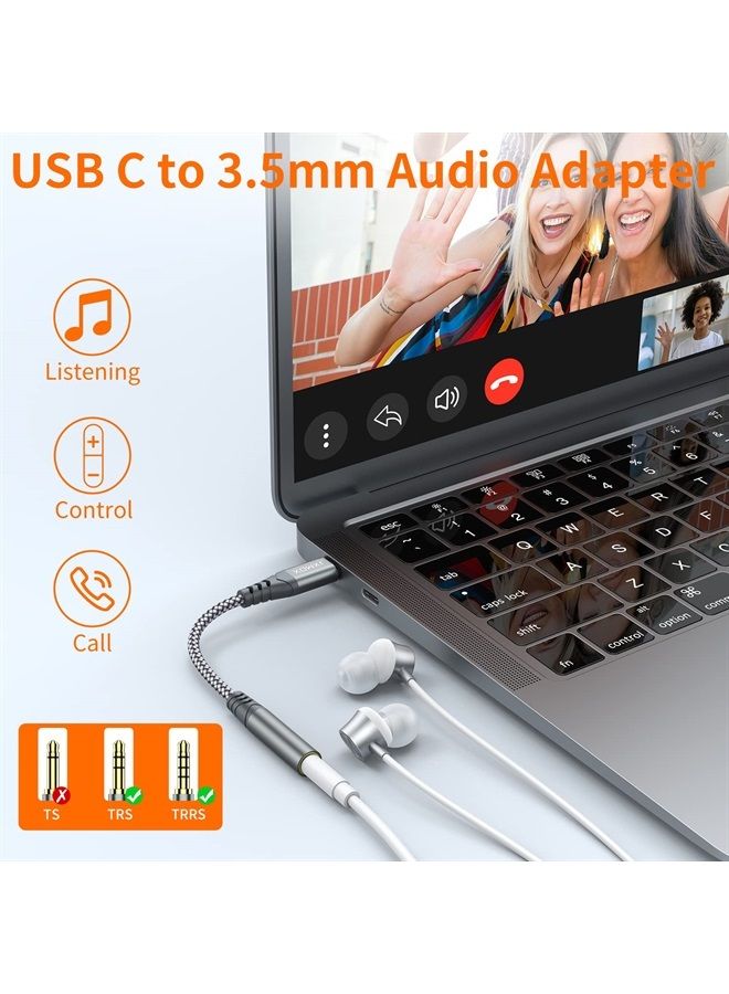 JXMOX محول USB نوع C إلى جاك سماعة رأس 3.5 مم أنثوي، كابل دنجلي صوت USB C متوافق مع سامسونج جالاكسي S23 S23+ S22 S21 S20 ألترا نوت 20 10 S10 S9 بلس، بيكسل 4 3 2 XL، آيباد برو، ماك بوك - Image 2