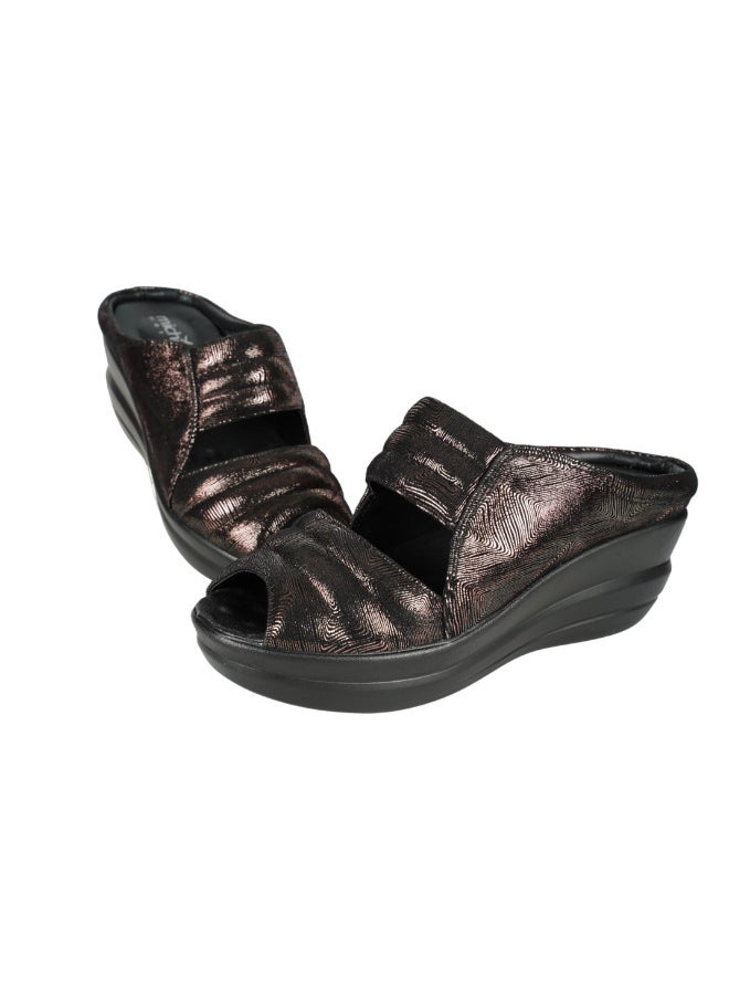 Michelle Morgan 092-2714 Michelle Morgan Ladies Wedge Heel Sandals 19009-40 Pewter - Image 3