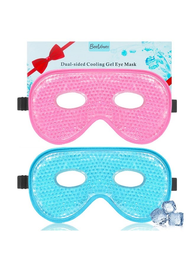 BeeVines Gel Eye Mask, 2 Pack XL Jumbo Size Cooling Ice Masks for Puffy Eyes for Men & Women, Cold & Warm Compress for Post Surgery, Puffiness, Allergies, Sinuses & Migraines Treatment - Image 1