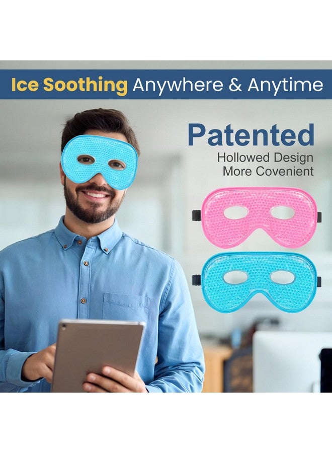 BeeVines Gel Eye Mask, 2 Pack XL Jumbo Size Cooling Ice Masks for Puffy Eyes for Men & Women, Cold & Warm Compress for Post Surgery, Puffiness, Allergies, Sinuses & Migraines Treatment - Image 2