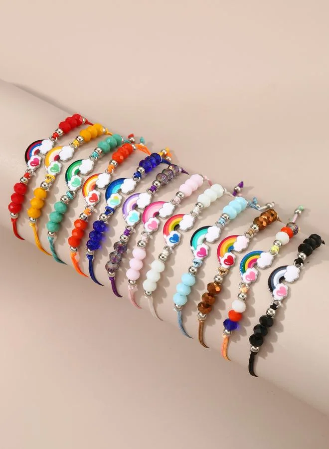 Take Two Pack of 12 - Embellished Rainbow Bracelet