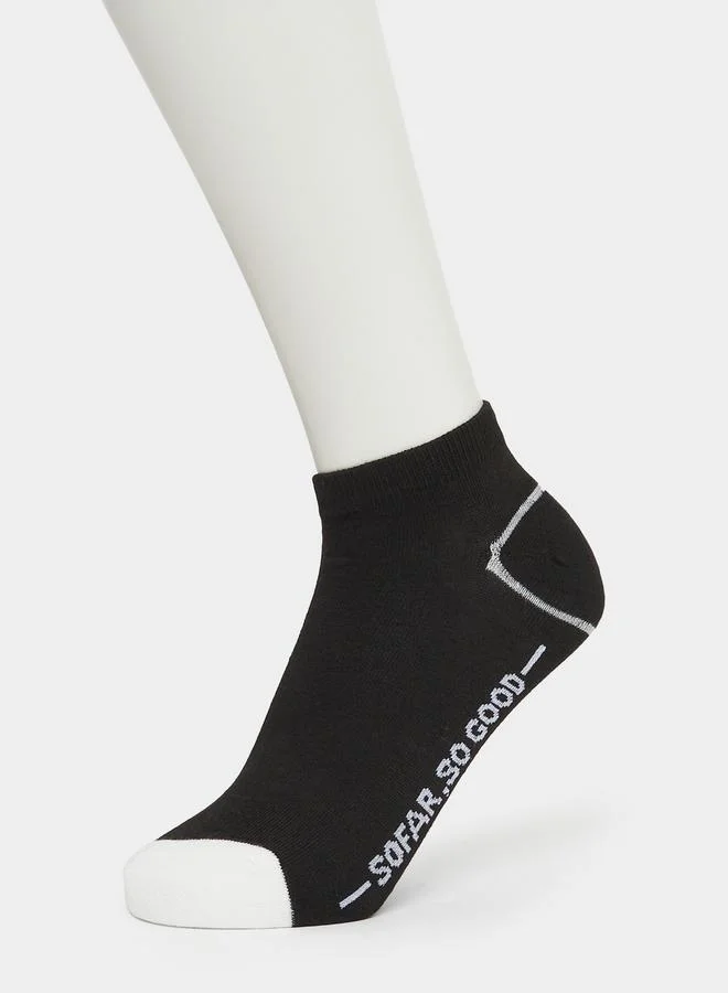 Styli Styli Pack of 5 - Contrast Cuff Ankle Socks