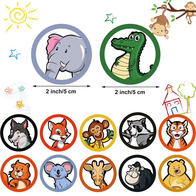 Chinco 120 Pcs Pee Targets for Boys Training Toilet Tinkle Flushable Paper Stickers You Pee on Boys Potty Training Targets Potty Aids Flushable Chart for Toddlers Use(Animals Styles) - Image 2