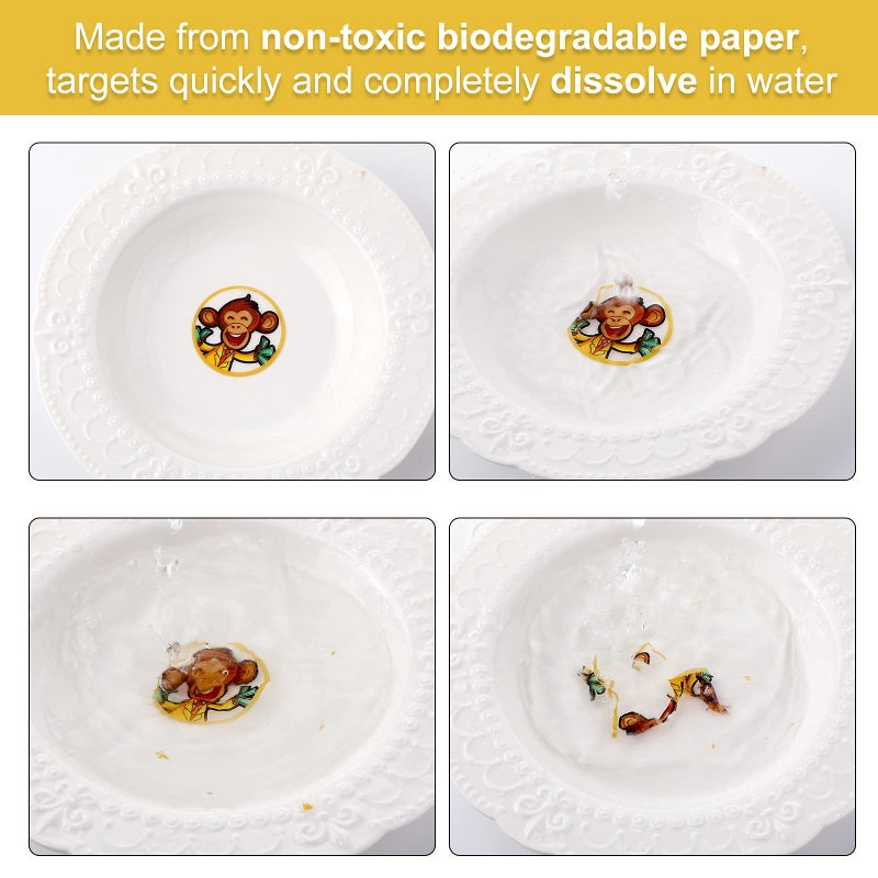 Chinco 120 Pcs Pee Targets for Boys Training Toilet Tinkle Flushable Paper Stickers You Pee on Boys Potty Training Targets Potty Aids Flushable Chart for Toddlers Use(Animals Styles) - Image 3