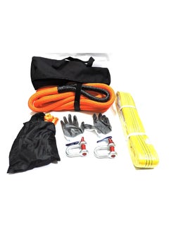 4XFORZA Towing and Recovery Kit for Off Roading with Kinetic Recovery Rope Soft Shackles Steel Shackles Flat Tow Rope and Pair of Gloves  - Image 2