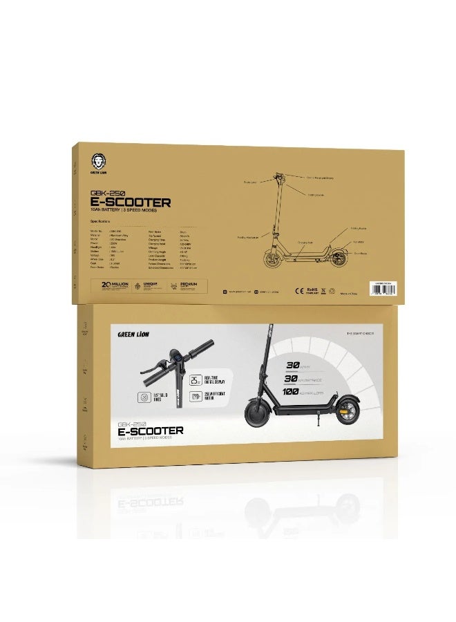 GREEN LION GBK-250 E-Scooter / 30Km Distance , 30Km/H Speed / Long Battery Life Up to 7 Hours / Foldable, Compact & Carry-ready / Ergonomic Handlebar & User-Friendly Controls / Eco-Friendly Electric Scooter- Black - Image 3