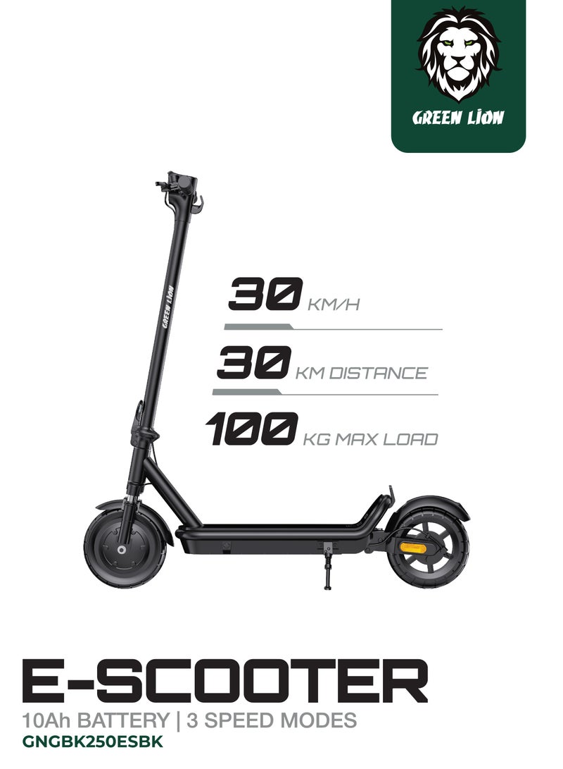 GREEN LION GBK-250 E-Scooter / 30Km Distance , 30Km/H Speed / Long Battery Life Up to 7 Hours / Foldable, Compact & Carry-ready / Ergonomic Handlebar & User-Friendly Controls / Eco-Friendly Electric Scooter- Black - Image 1