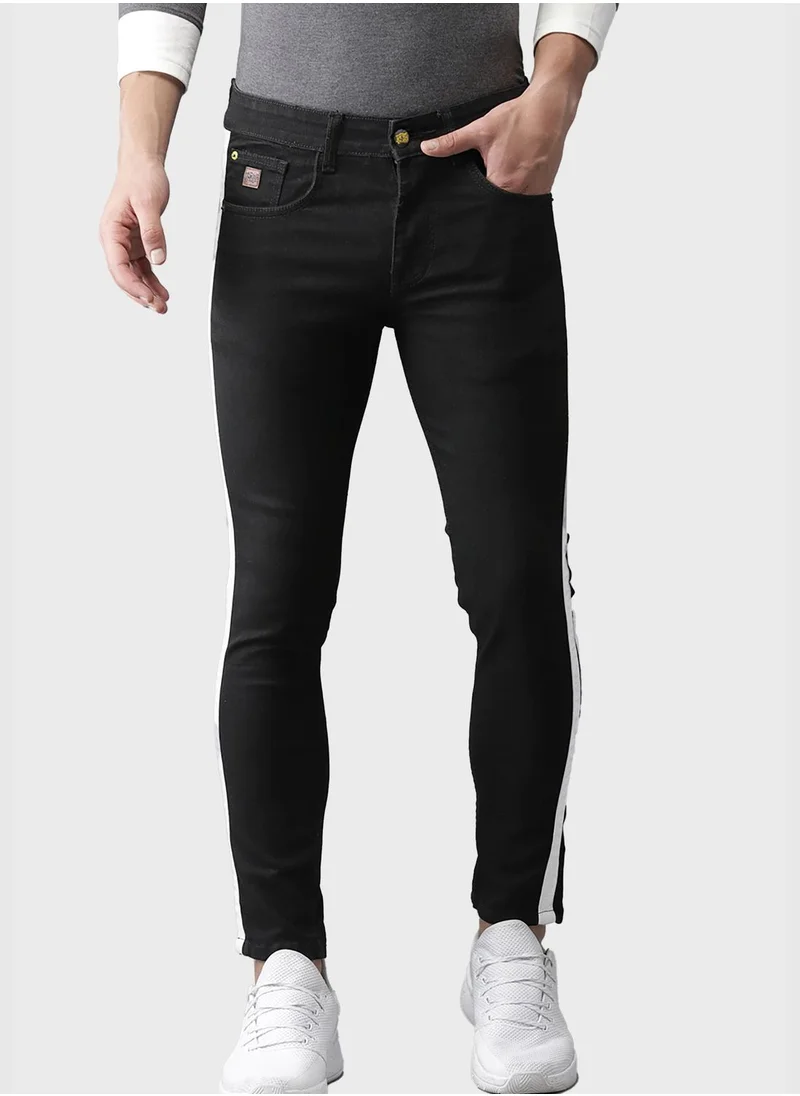 Campus Sutra Jeans with Side Stripes