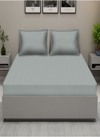 Raymond Home King Flat Sheet Bedsheet 210 Thread Count Luxirious Mercerised 100% Cotton Bedding Herringbone Bed Linen with 2 Pillow Case - Grey (274 * 274 CM) - pzsku/Z75525BAD5C795FD4B6B9Z/45/1746232559/d1f33058-80ae-4bfe-b05b-0404c2723684