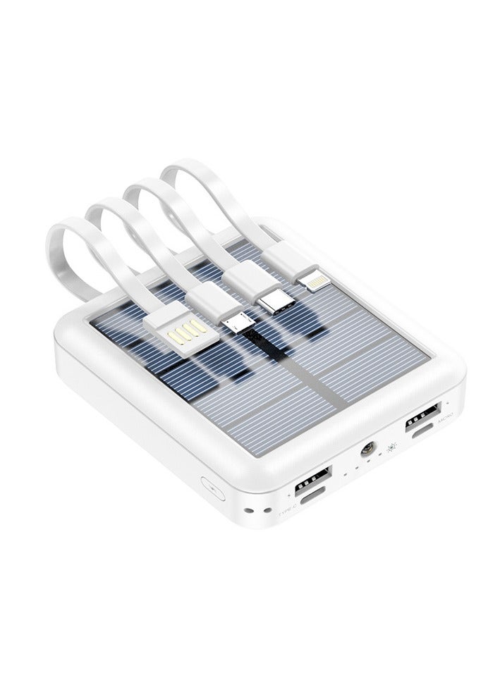 جيج بي في بنك طاقة محمول سعة كبيرة بنك طاقة شحن سريع أحضر شاحن كابل الهاتف الخاص بك (أبيض) - Image 3