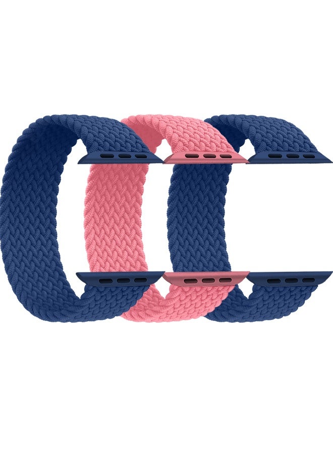 3 Pieces Braided Nylon Solo Loop Band 42mm 44mm 45mm 49mm Wrist Size 135-140mm Compatible with Apple Watch iWatch series 10/Ultra/9/8/7/6/SE/5/4/3/2/1 - Image 1