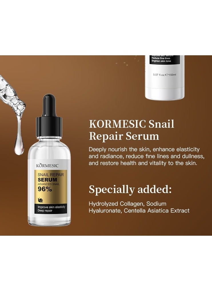 Kormesic Snail Skincare 4-Piece Set | Serum 30ml + Eye Cream 30g + Face Cream 50g + Mist 150ml  - Image 4