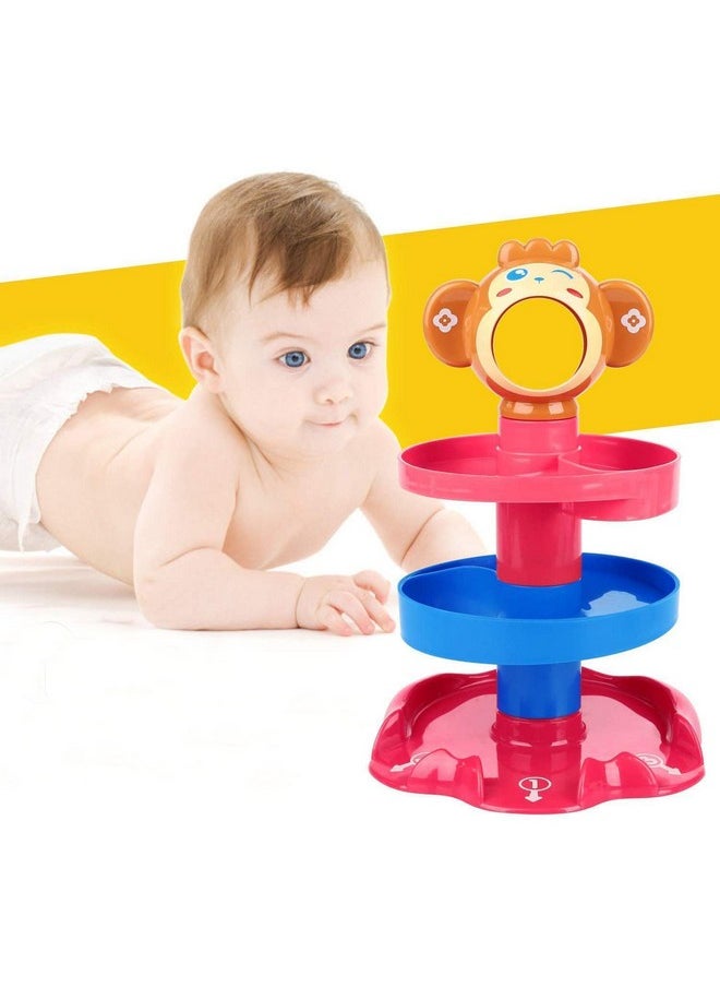 BabyKicks Babykicks 5 Layer Ball Drop and roll Swirling Tower Rolling and Swirling Ramp Toy for Baby and Toddlers with 3 Colorful Plastic Rattle Balls (Multicolor)  - Image 1