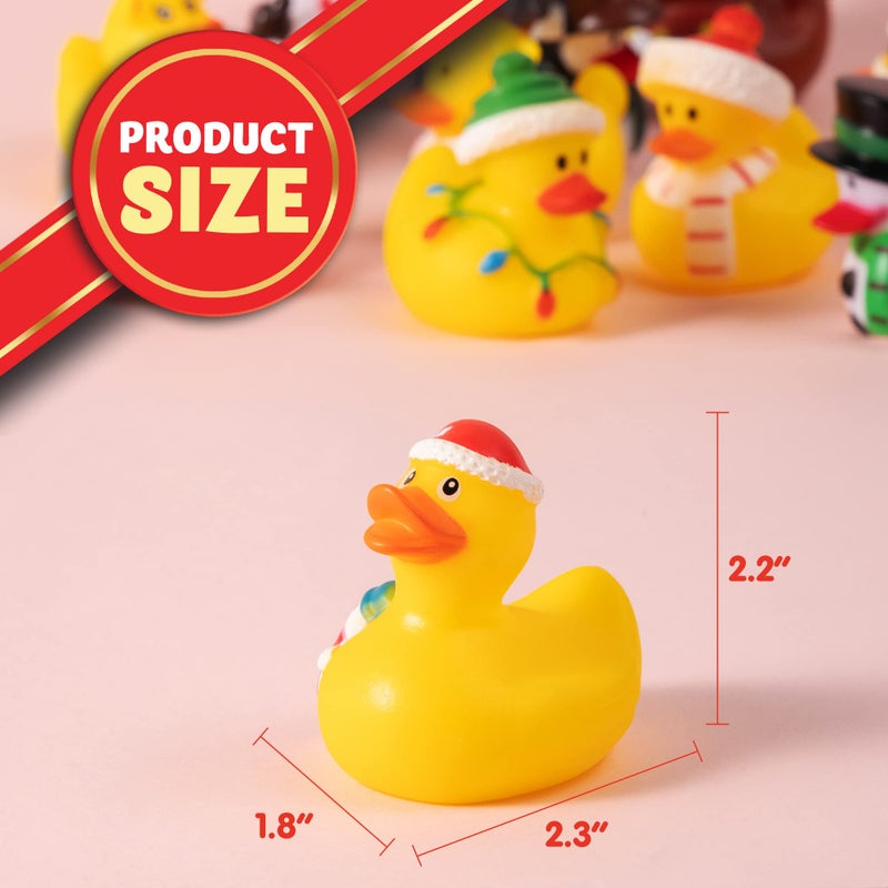 JOYIN 12 Pcs Christmas Rubber Duck Bath Toys for Christmas Goodie Bag Stuffers and Baby Showers, Girls and Toddlers Christmas Party Favor Xmas Gifts - Image 5