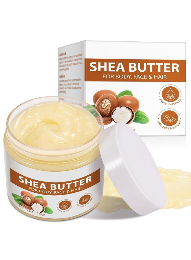 Shea Butter, All-Natural Butter Provides Deep Nourishing Moisturizing, 100% Pure Natural Moisturizer, Suitable For Body, Face and Hair, Long-Lasting Moisturizing 200g. - Image 1
