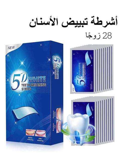 56 Pcs Whitening Strips, Teeth Whitening White Stripes Bleaching Teeth Stripes, Advanced No Slip Technology and Effective Stains Removal, Achieve a Whiter, Brighter Smile (28 Pairs, 56 Pcs)