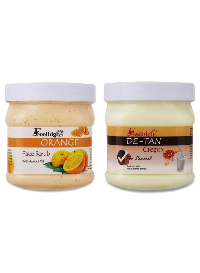 FEELHIGH سكراب البرتقال للوجه والجسم 500 مل وكريم مرطب 500 مل - منتجات العناية بالبشرة (سكراب البرتقال وكريم إزالة التصبغ) - Image 1