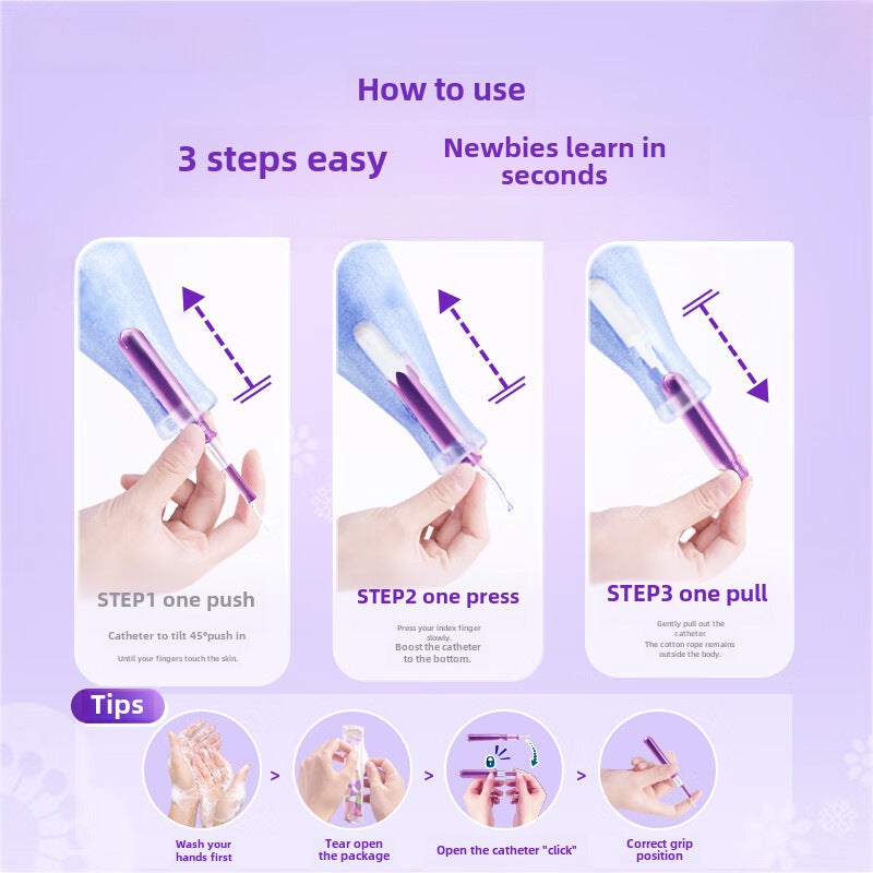 Genuine goods Danbi silk long catheter cotton strip large flow smooth and easy to push tampon swimming artifact portable short catheter(Short catheter normal flow 7 PCs [portable) - Image 3