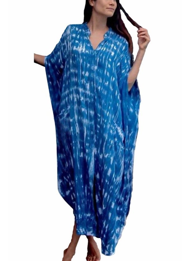 YouKD Bohemian Kimono Long Cardigan Maxi Loungewear Beach Swimsuit Cover Up Dress for Women - Image 1