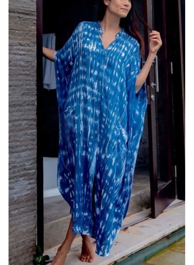YouKD Bohemian Kimono Long Cardigan Maxi Loungewear Beach Swimsuit Cover Up Dress for Women - Image 5