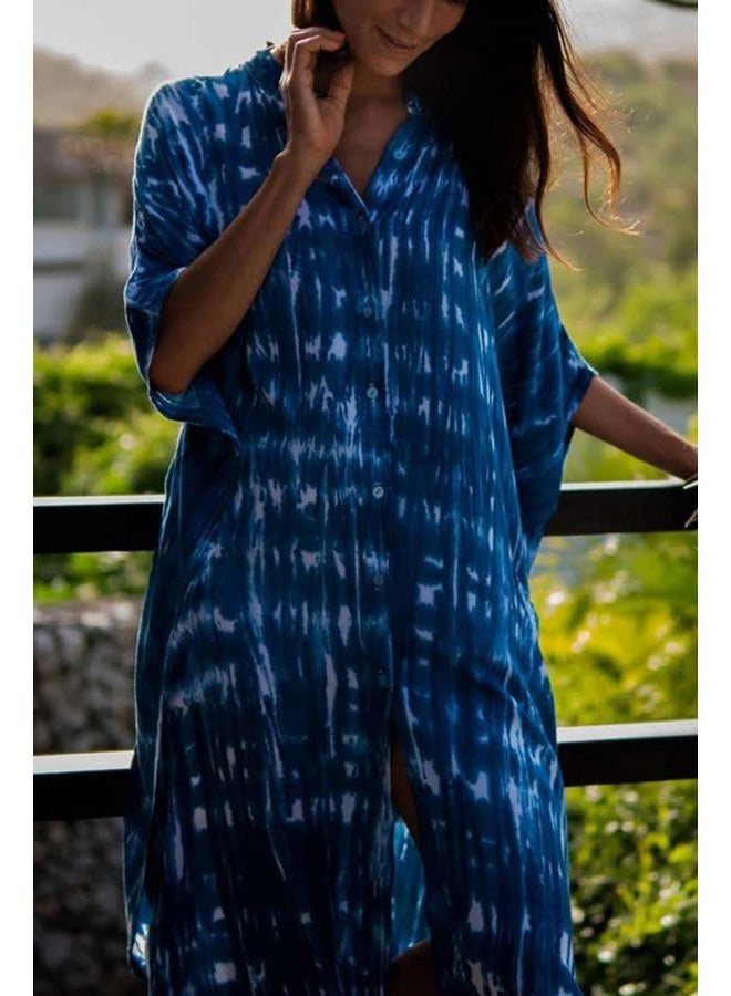 YouKD Bohemian Kimono Long Cardigan Maxi Loungewear Beach Swimsuit Cover Up Dress for Women - Image 3