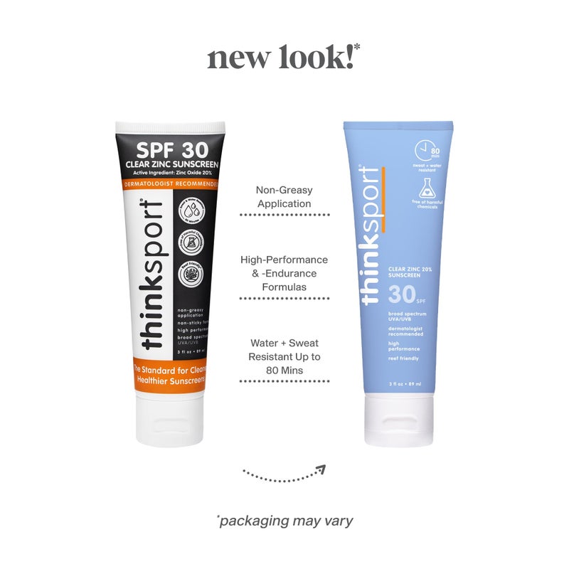 Thinksport SPF 30 Sport Sunscreen, 3oz â€“ Clear Zinc Oxide, Water-Resistant Mineral Sun Lotion for Sports & Active Use, Reef-Safe, Vegan, Broad Spectrum UVA/UVB Protection - Image 3