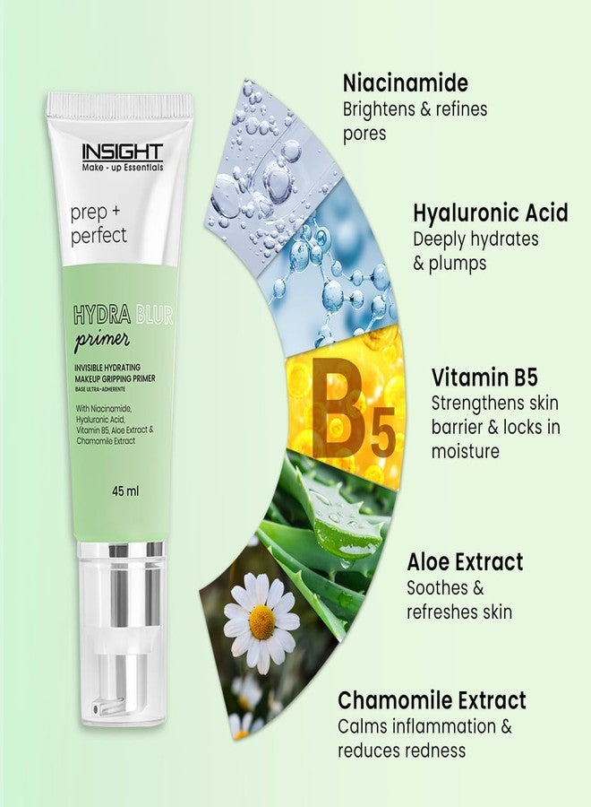 INSIGHT Hydrablur Primer| Lightweight| Silicone-Free| Water-Based| Hydrating & Smoothing| Enriched with Niacinamide| Hyaluronic Acid| Acne-Prone| Non-Greasy| Fast-Absorbing Primer| All Skin Types - 45gm - Image 4