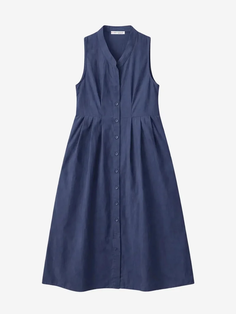 MixRay Mixray Buttoned Tippet Collar Maxi Dress