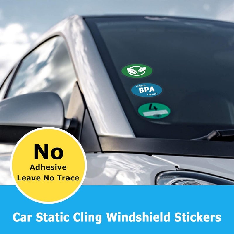 PSLER Car Windshield Sticker, Windshield Applicator, Clear Window Cling Car Inspection Sticker Holder Static Cling Window Film for Cars 20PCS 4 x 6 inch Static Cling Vinyl for Pass Holder Trendy natural assorted colors - Image 2