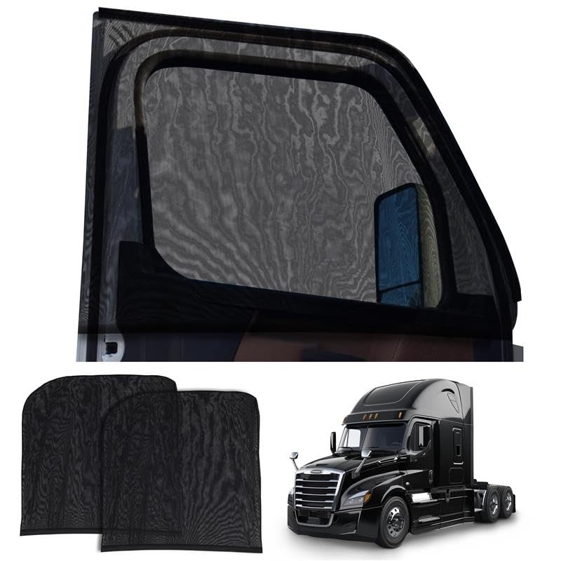 EcoNour Truck 2Pack Side Window Shade Stretchable Breathable Mesh Privacy Blackout Sunshade for Semi Truck Kenworth T680 Peterbilt 589 Peterbilt 579 XXXL 30 x 48 - Image 1