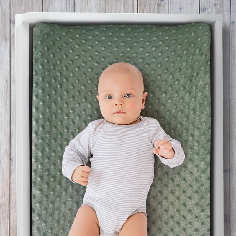 The Peanut Shell The Peanutshell Baby Changing Pad Covers Boy Minky Changing Table Sheets Dinosaur Nursery Decor Sage Green Baby Items - Image 5
