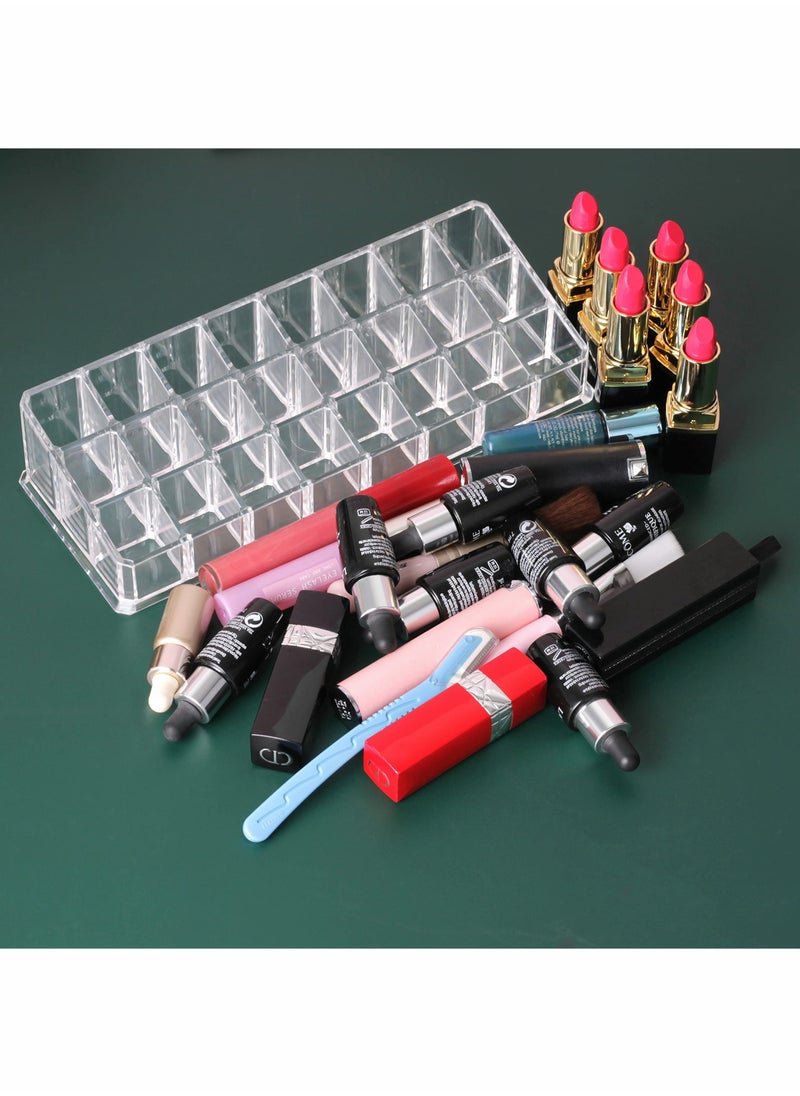 Excefore 24 Slots Spaces Lipstick Holder Transparent Clear Acrylic Thickening Makeup Organizer Display Stand  - Image 1