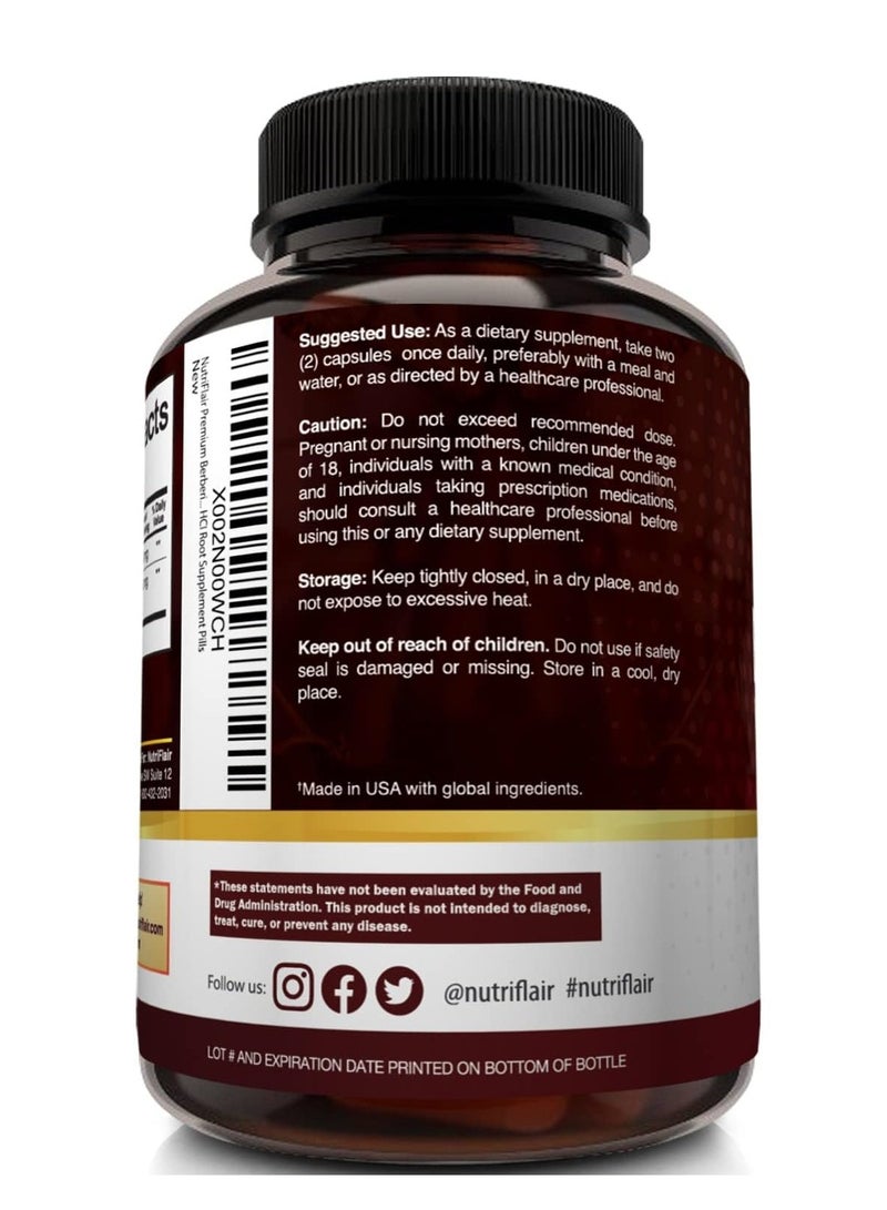 NutriFlair Premium Berberine HCL 1200mg, 120 Capsules - Plus Pure True Ceylon Cinnamon - Berberine HCI Root Supplement Pills - Image 4