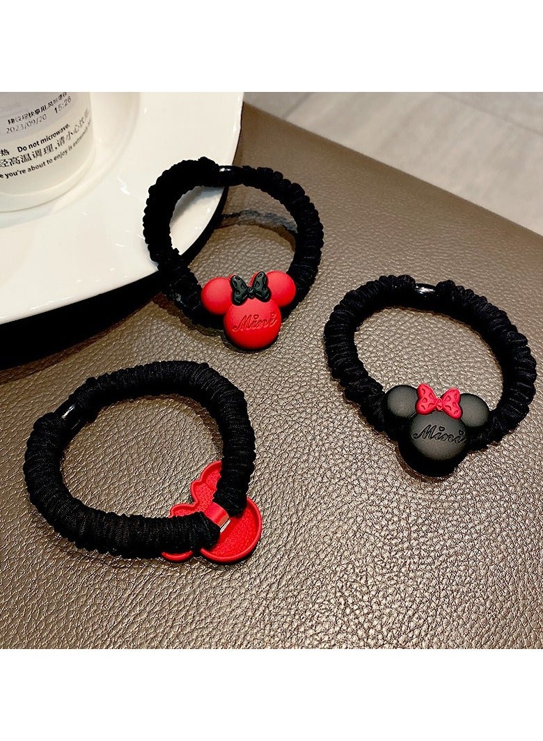 Disney Mickey Mouse Hair Bands 2-Pack - Stretchy Non-Slip Headwraps for Women & Girls | Cute Cartoon Hair Ties for Ponytail, Gym & Travel | Soft Elastic Hair Accessories (Black/Red) - Image 4