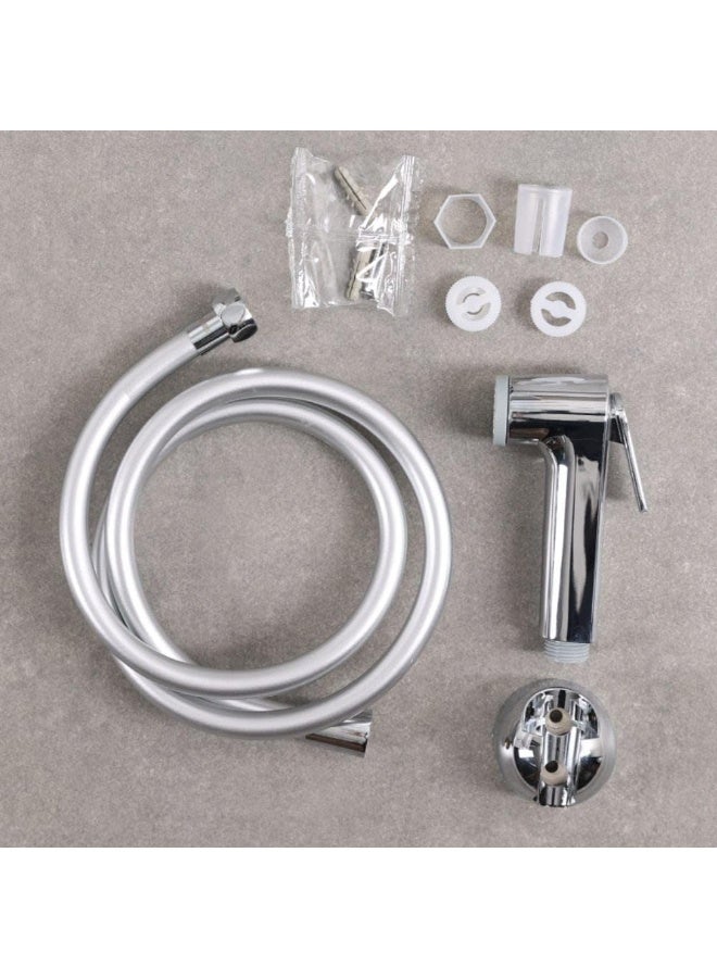 milano Shattaf Set - Chrome Finish| Acrylic Jet Spray For Toilet | Handheld Bidet Sprayer Kit-Sprayer, Sprayer Holder, Hose, Screws | Fits All Standard Shower Hoses | Bathroom Fixtures -Kevon - Image 2