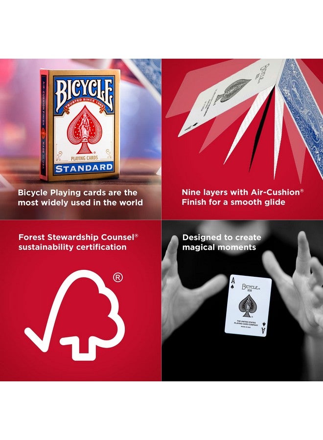 بايسكل أوراق لعب قياسية لراكبي الدراجات، باللونين الأحمر والأزرق، لجميع الأعمار، عبوة من قطعة واحدة - Image 4