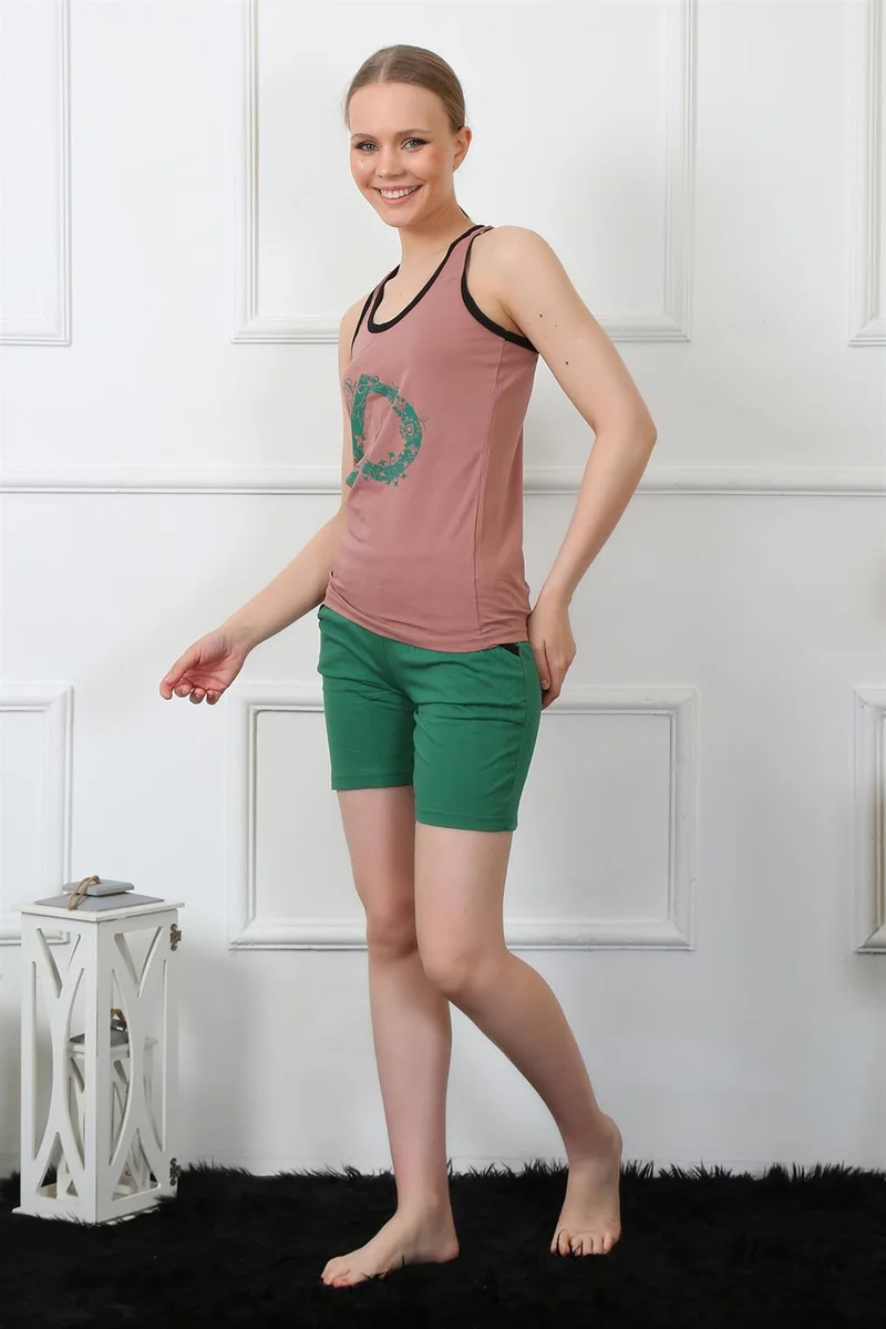 Akbeniz Women's Combed Cotton Shorts Set 3610