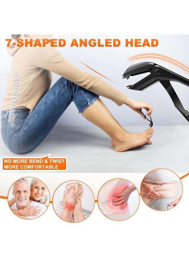 DRMODE 2024 Toenail Clippers for Thick Nails for Seniors, Angled Head Large Toe Nail Clippers with Catcher,Heavy Duty Fingernail Clippers with Wide Opening Nail Cutter Men & Women, Black - Image 2