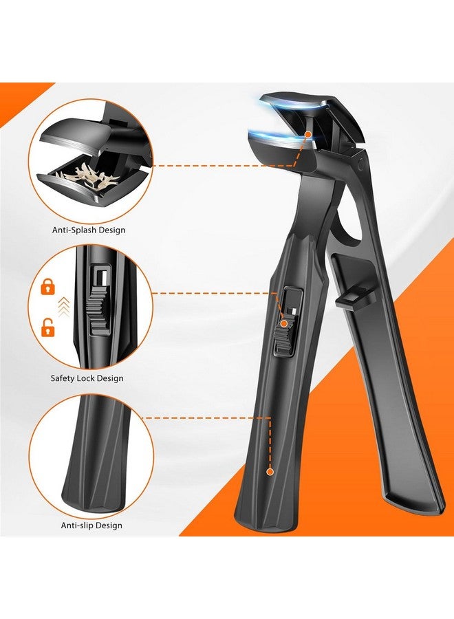 DRMODE 2024 Toenail Clippers for Thick Nails for Seniors, Angled Head Large Toe Nail Clippers with Catcher,Heavy Duty Fingernail Clippers with Wide Opening Nail Cutter Men & Women, Black - Image 3