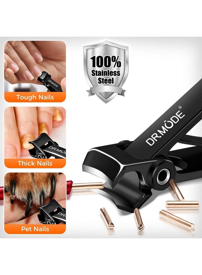 DRMODE 2024 Toenail Clippers for Thick Nails for Seniors, Angled Head Large Toe Nail Clippers with Catcher,Heavy Duty Fingernail Clippers with Wide Opening Nail Cutter Men & Women, Black - Image 4