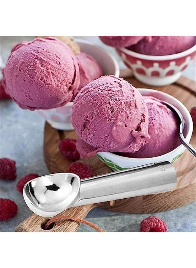 Ice Cream Scoop Professional Modern Liquid Filled Heat Conductive Handle Durable Nonstick for Dessert Shop Cafe Kitchen Mashed Potatoes, Silver - Image 2