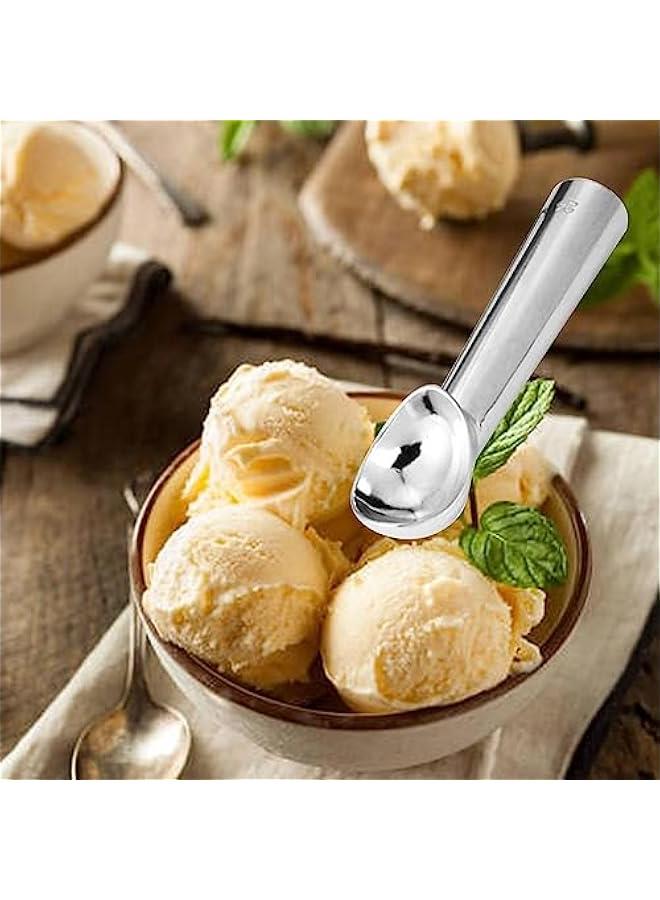 Ice Cream Scoop Professional Modern Liquid Filled Heat Conductive Handle Durable Nonstick for Dessert Shop Cafe Kitchen Mashed Potatoes, Silver - Image 3