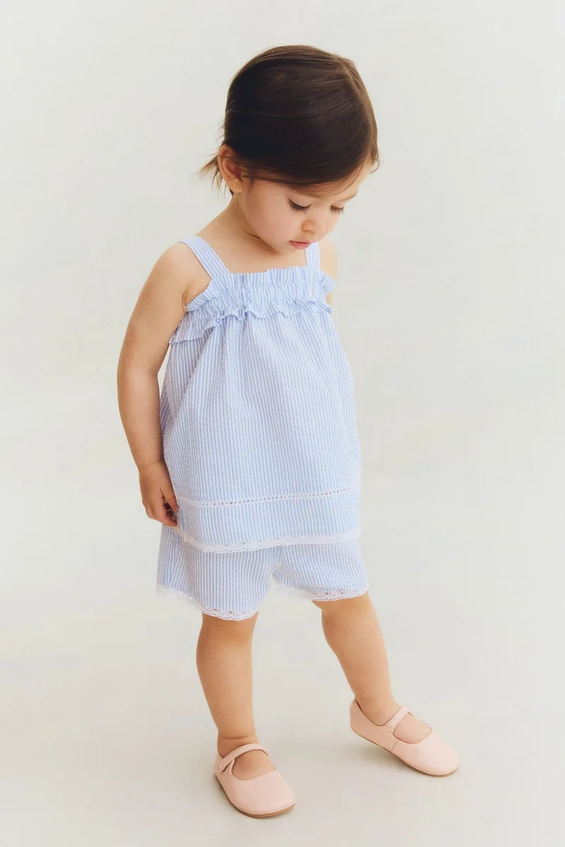 H&M 2-piece cotton seersucker set