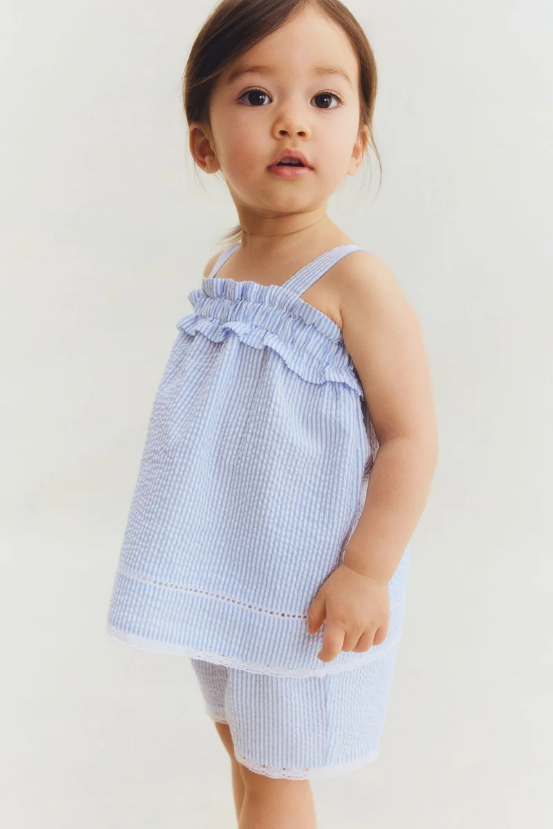 H&M 2-piece cotton seersucker set