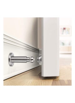 SYOSI Sturdy Magnetic Door Stopper Adjustable Stainless Steel Stop with Hardware Wall Mounted Magnetism Metal Doorstop for Bedroom Bathroom Kitchen Home Office Silver  - Image 2