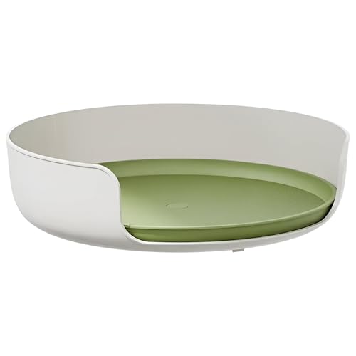 Prime Pick 360° Rotating Organiser Tray – Non-Slip Lazy Susan with Raised Edge, Smooth Turntable for Kitchen, Bathroom, Cabinet, Spice Rack, Organizer Skincare & Cosmetic Storage (White) - Image 1